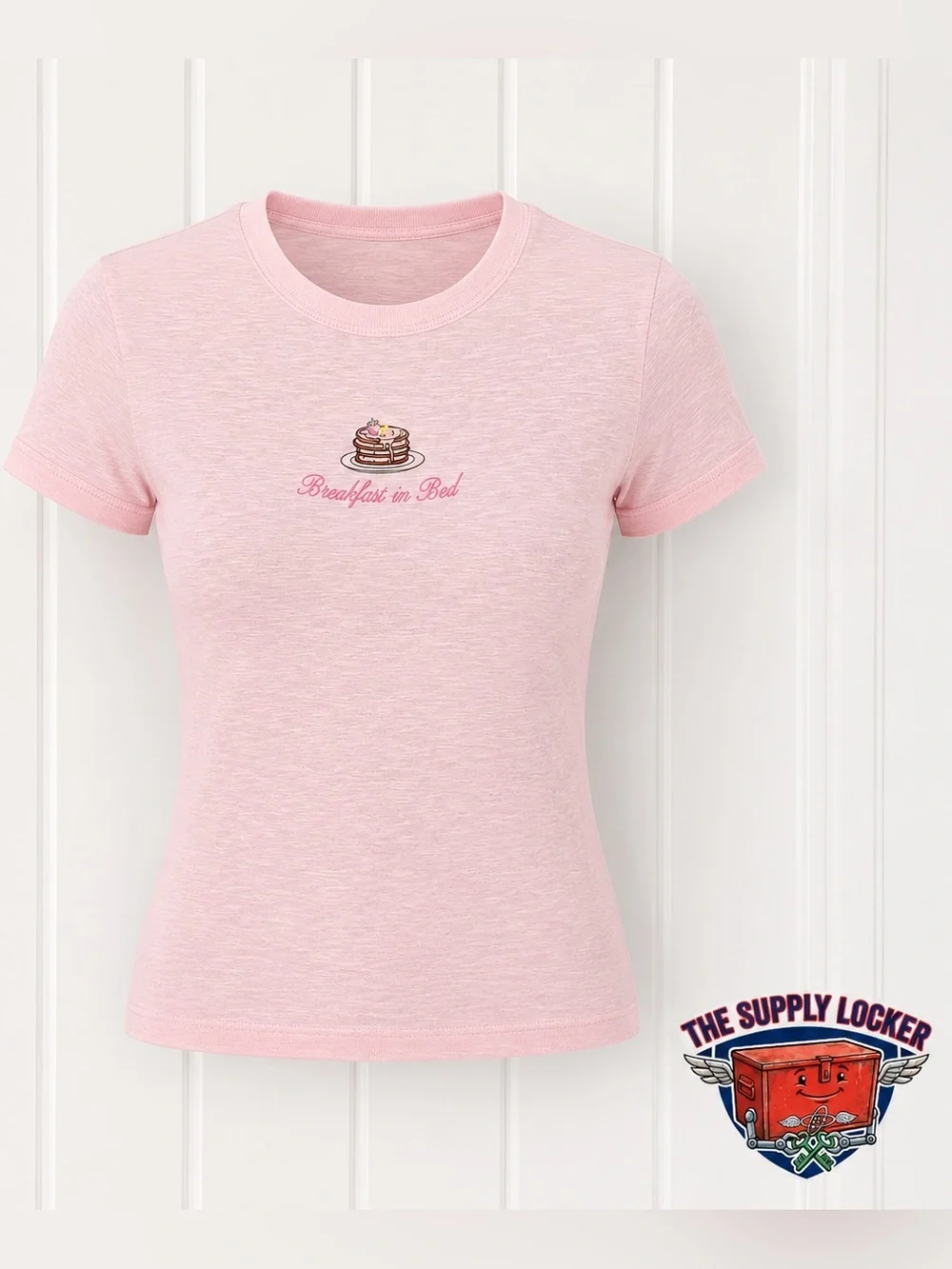 Wild Fable Breakfast In Bed Baby Pink Graphic Tee Women’s Medium NWT